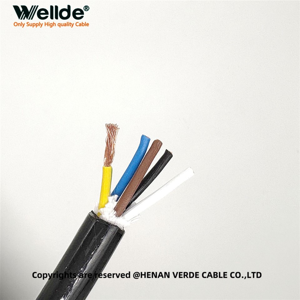 5-Core Spiral Power Cable for Robotics
