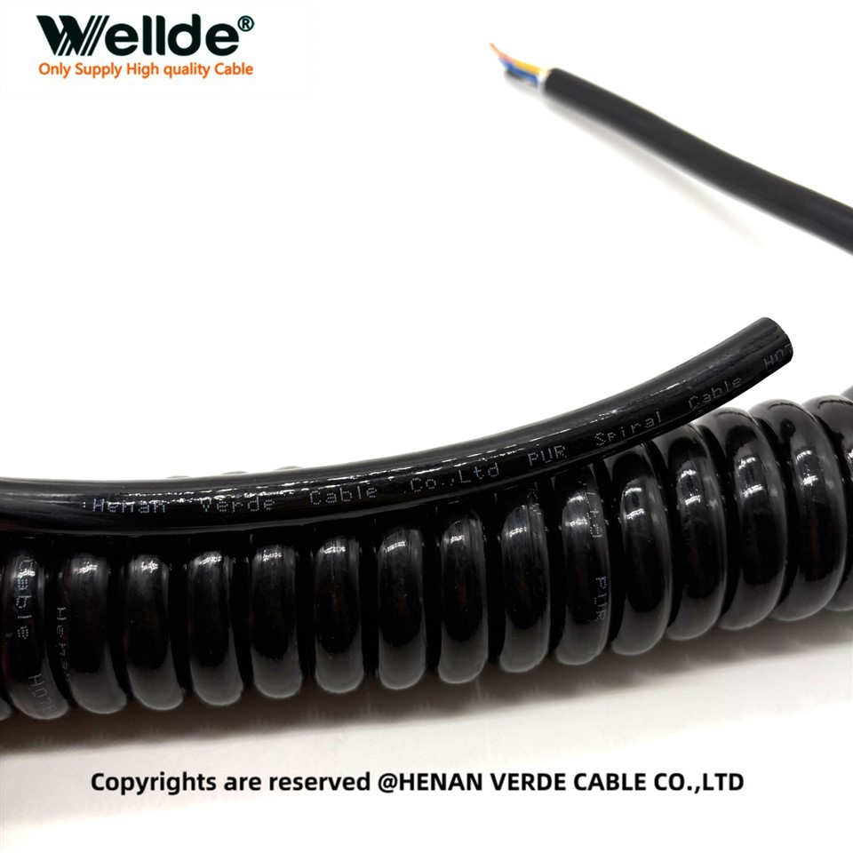 Heavy Duty 5x1.5mm² PU Coiled Cable